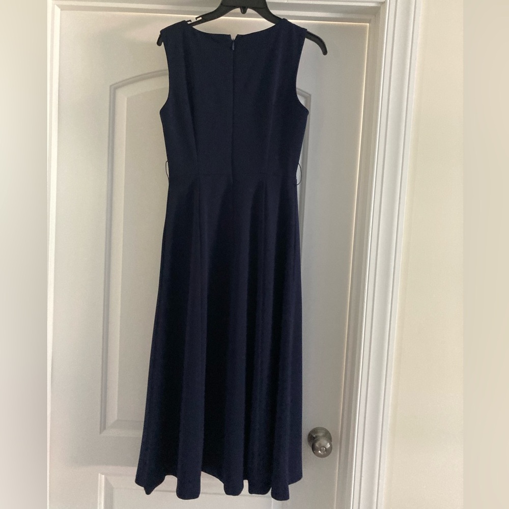 Calvin Klein Navy Midi Dress with belt - Picture 6 of 9